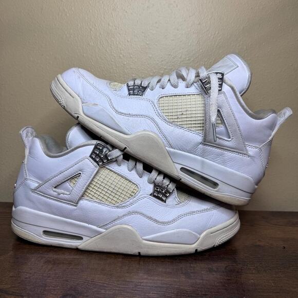 Nike Air Jordan 4 Retro Pure Money Men\'s Sneakers Size 12 White 308497-100